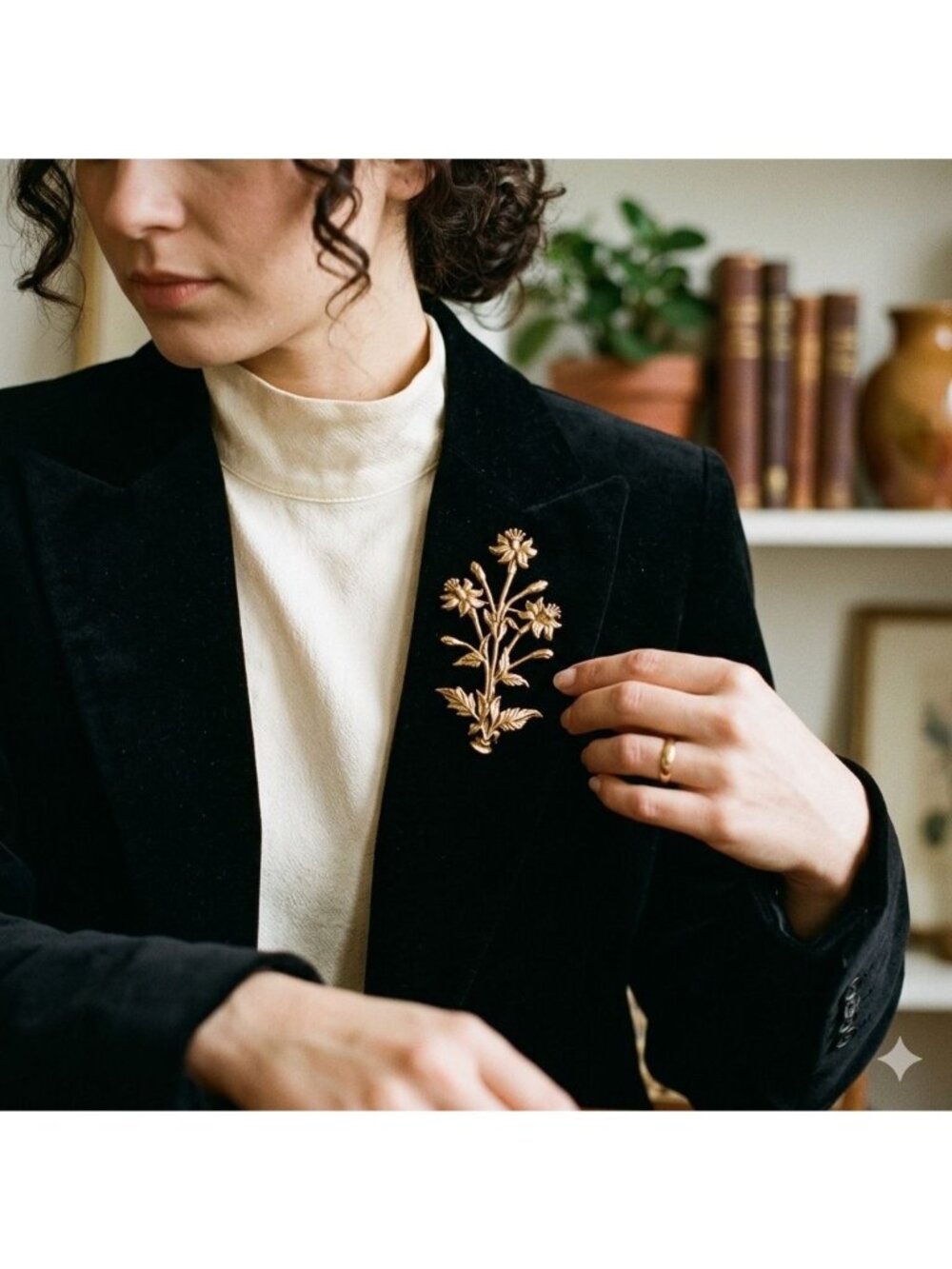 Vintage 1985 MMA Brooch - Mughal Indian 17th C Floral Textile Reproduction